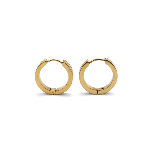 Chess Waterproof Gold Hoop Earrings