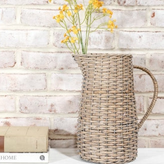 12" Wicker Pitcher Vase