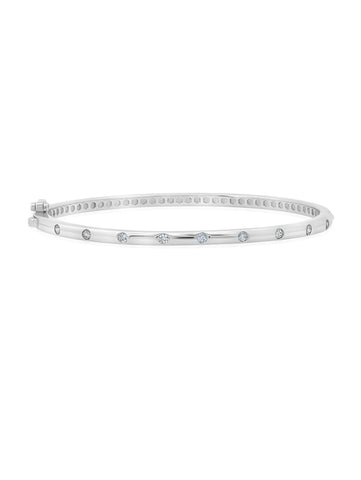 Brilliant Round Flush Set Eternity Bangle Bracelet