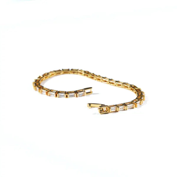 18K Gold Baguette Tennis Bracelet