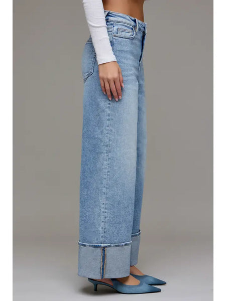 Nori Med Light High Rise Cuffed Super Wide Leg