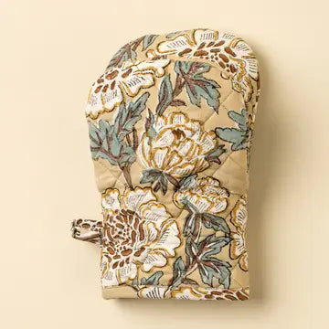 Block Print Oven Mitt