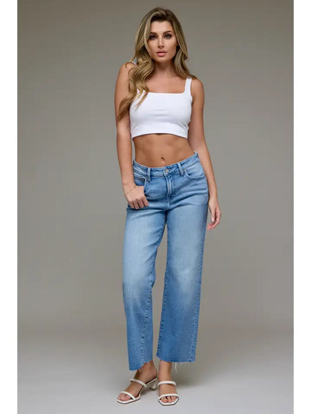 Ella Mid Rise Cropped Classic Straight