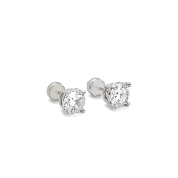 Demi-Fine 8mm Round Solitaire Stud Earrings – Gold