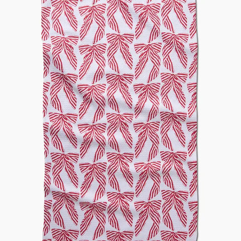 Striped Bows Tea Towel