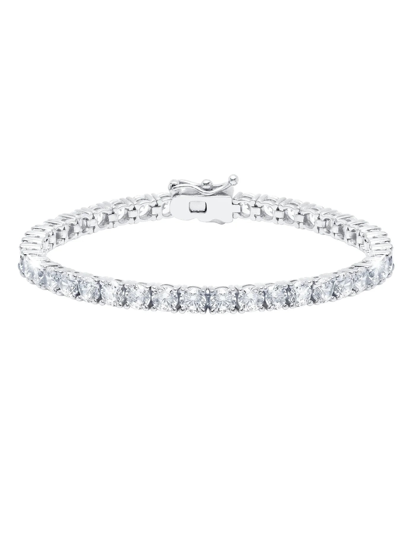 Classic Large Brilliant Tennis Bracelet Finished in Pure Platinum