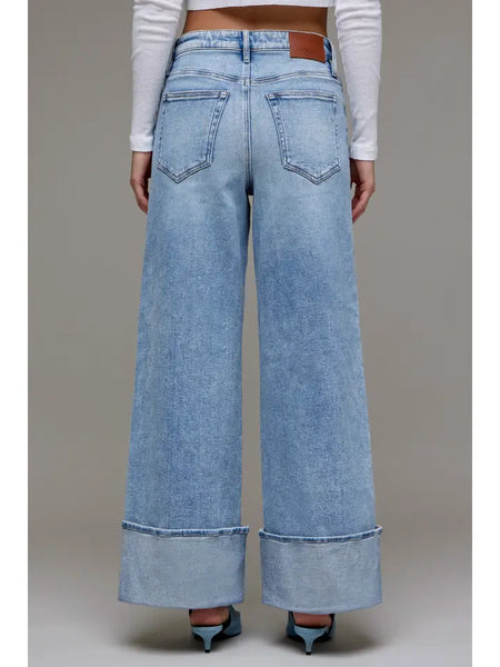 Nori Med Light High Rise Cuffed Super Wide Leg