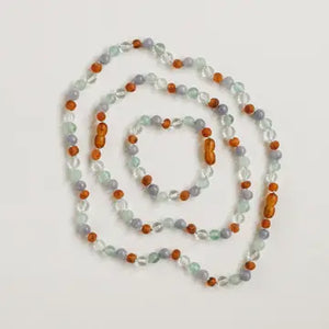 Baltic Sea Amber + Natural Gemstone || Necklace