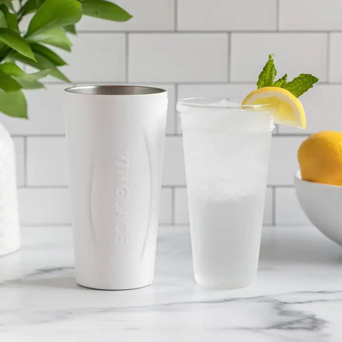 White Glass Lined Tumbler 14 oz.