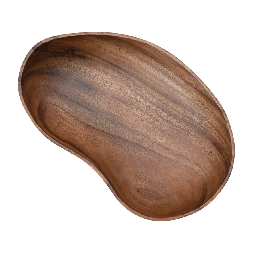 Hand-Carved Acacia Wood Bowl