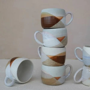 5-1/2"L Stoneware Mug w Reactive Glaze,