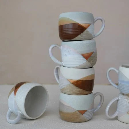 5-1/2"L Stoneware Mug w Reactive Glaze,