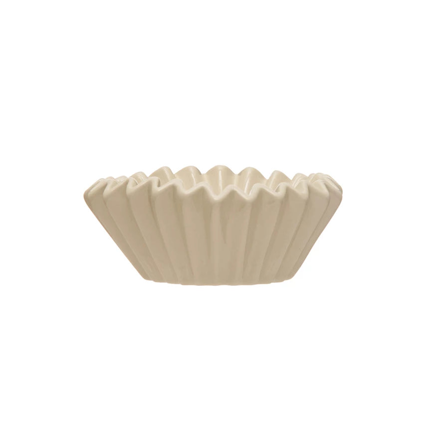 Stoneware Fluted Bowl L