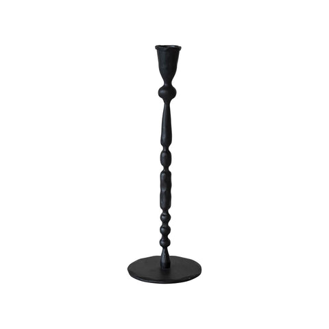Hand-Forged Cast Iron Taper Holder, Black