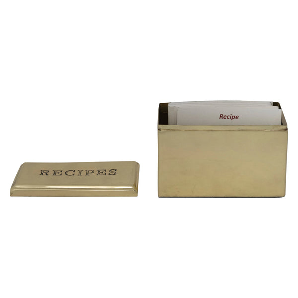 Etched Stainless Steel "Recipes" Box w 36 cards