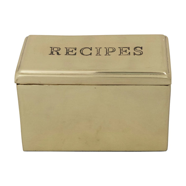 Etched Stainless Steel "Recipes" Box w 36 cards
