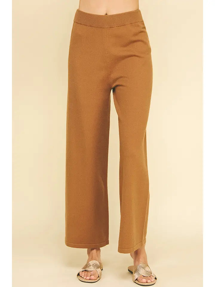 High Rise Wide Leg Sweater Pants