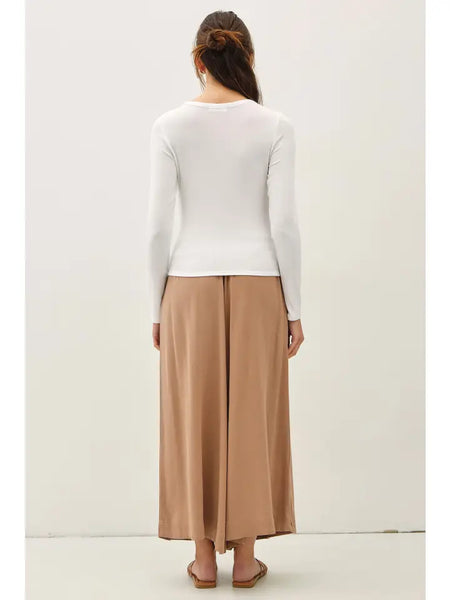 Button Up Long Sleeve Modal Top