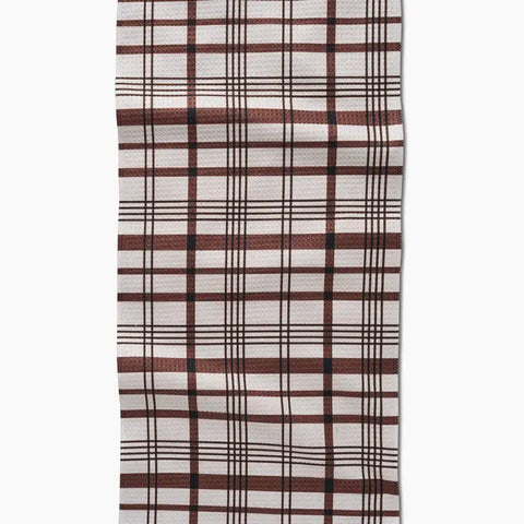 Vintage Plaid Natural Bar Towel