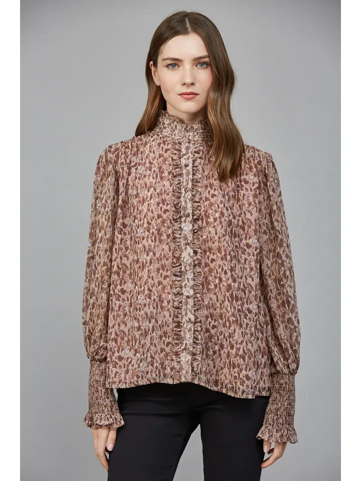 Ruffled Placket Blouse