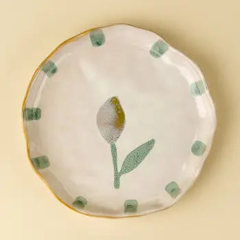 Painted Petals Plate, Lemon