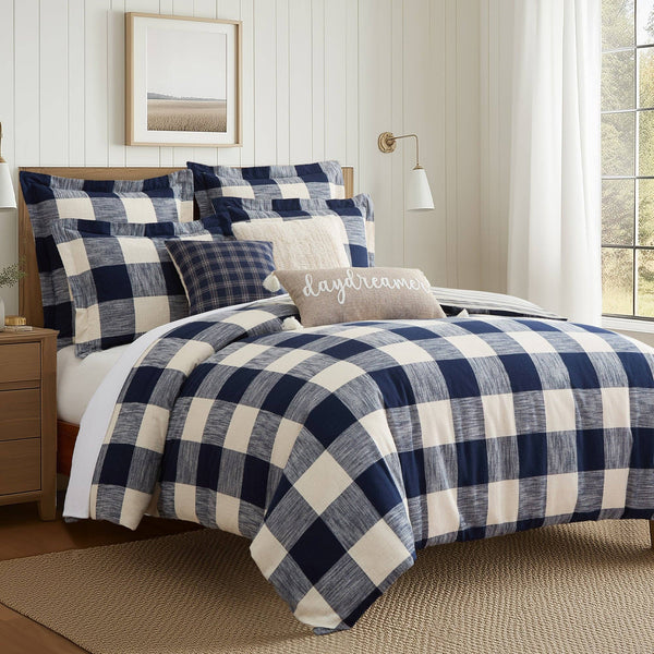 S/2 Highland Plaid Navy Euro Sham