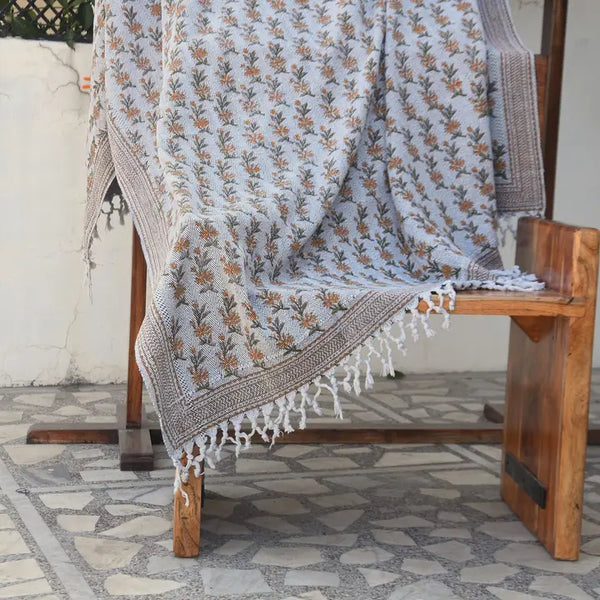 Artisian Block Printed Throw Blanket - Deepika