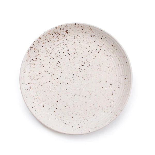 Ribbed Ceramic Speckled Plate