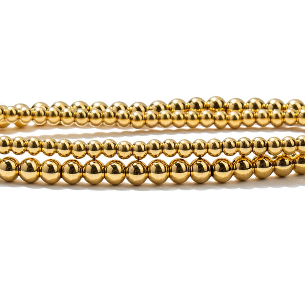 Waterproof Dainty Gold Double Beaded Bracelet Set