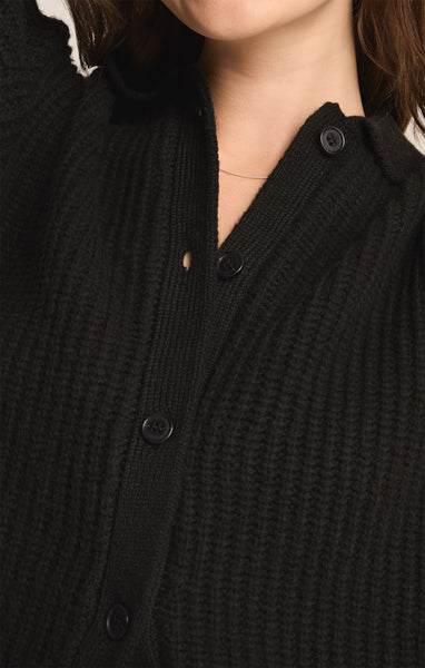 Lennie Button Up Sweater Black