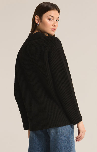 Lennie Button Up Sweater Black