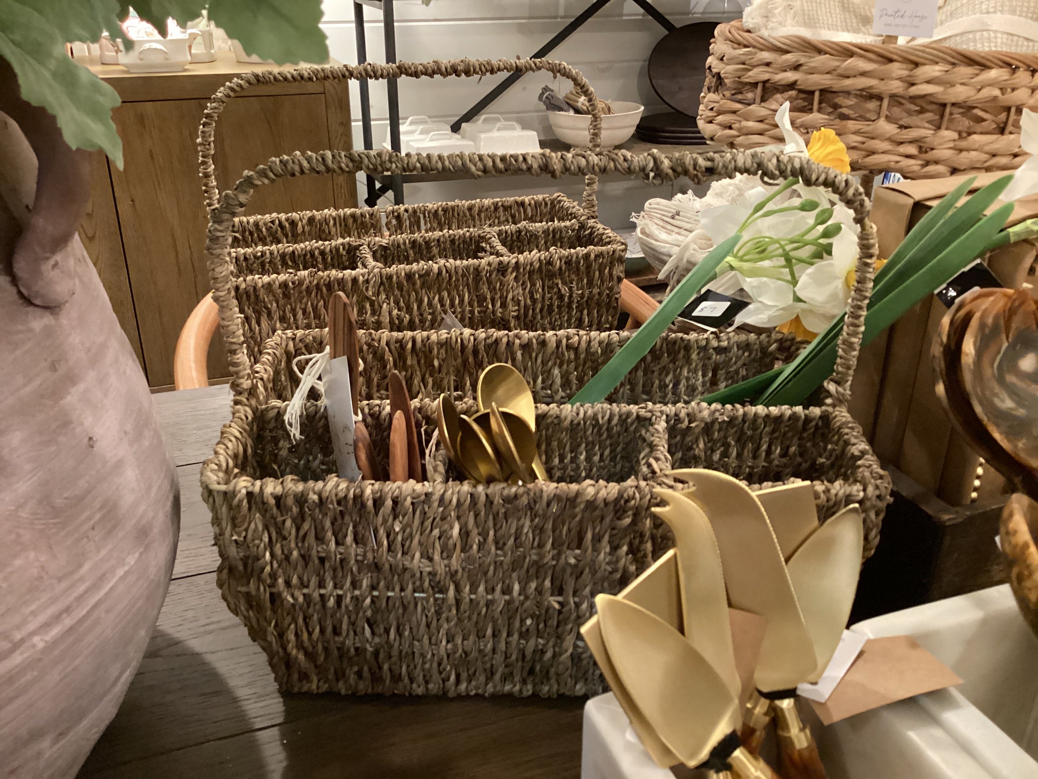 Seagrass Flatware Basket