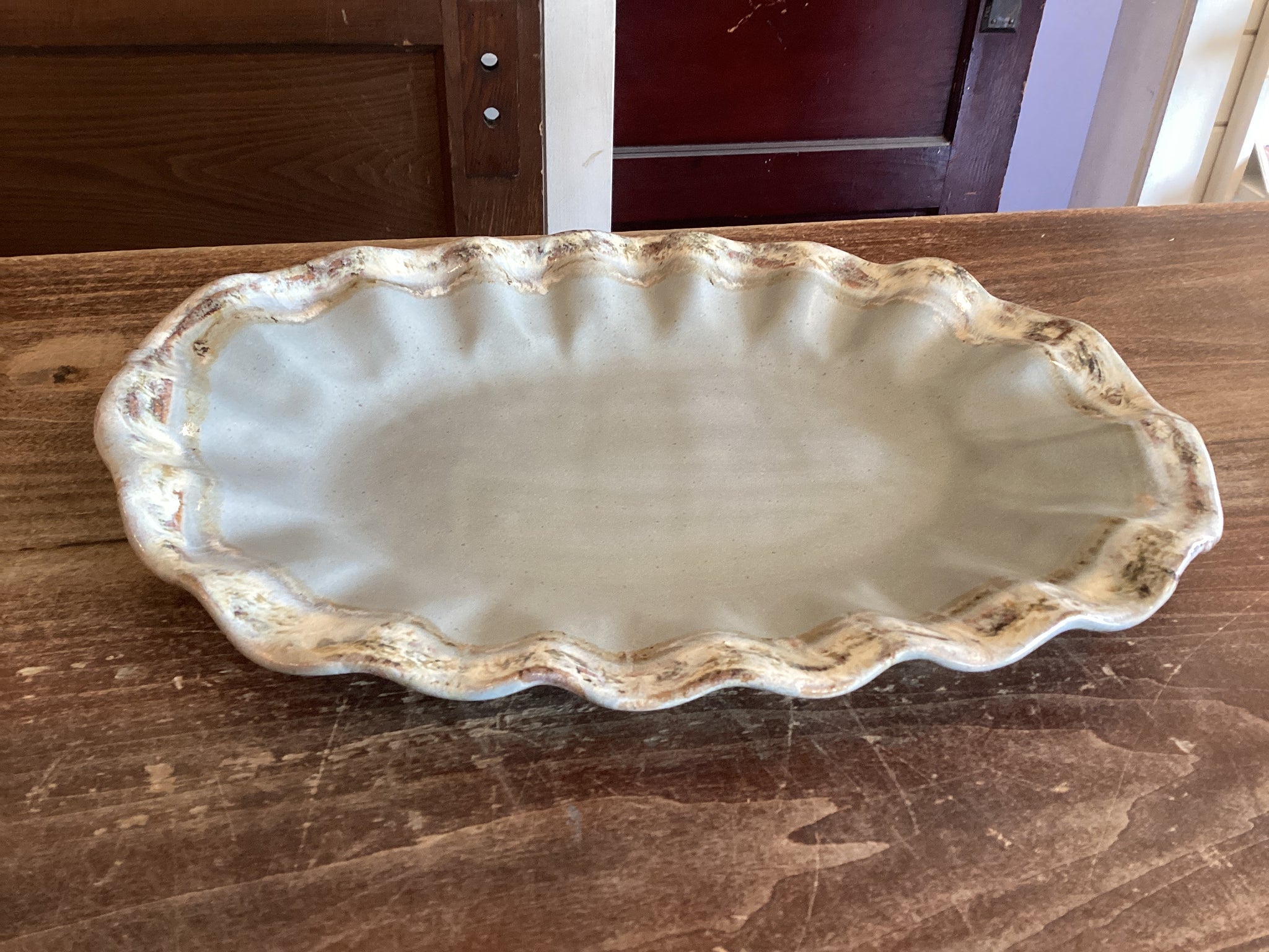 Fluttered Oval Platter