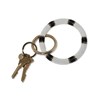 Chloe small stripes with cream color block key ring Ivory/Black