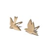 Alice birds brass post earrings Brass