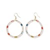 Fonda stripe on cream hoop earrings multicolor