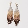 Claire Ombre Beaded Fringe Earrings Mixed Metallic