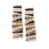 Belle Angled Stripes Beaded Fringe Earrings Mixed