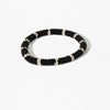 Marcy two color stripe beaded bracelet black