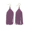 Michele solid beaded fringe earrings lilac