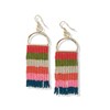 Allison Horizontal Stripe Beaded Fringe Earrings P