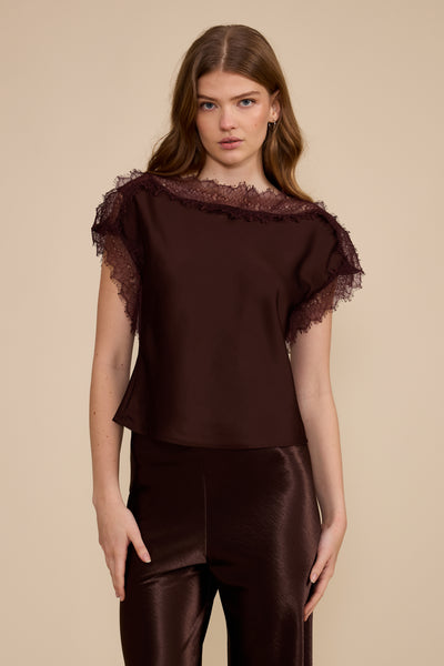 CHRIS LACE TRIM TOP