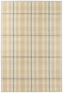 Hallie Plaid Khaki Machine Washable Rug