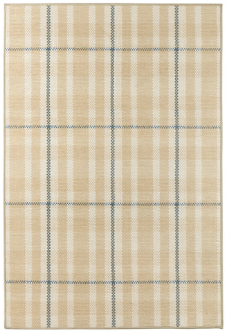 Hallie Plaid Khaki Machine Washable Rug