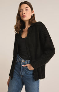 Lennie Button Up Sweater Black