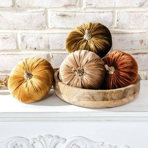 5” VELVET PUMPKINS