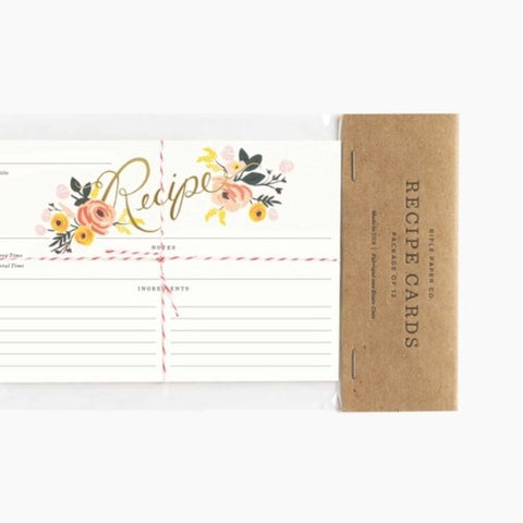 Pack of 12 Peony Recipe Cards