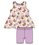 Monarch Butterflies And Milkweed Tank Peplum Top And Bike Shorts