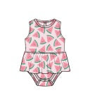 Watermelon Hearts Bodysuit W/Skirt