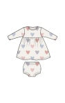 Hearts Modal Rib Simple Dress and Bloomer